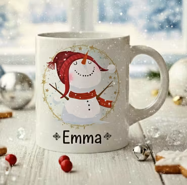 Personlig Julmugg- Snögubbe