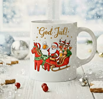 Personlig Julmugg - Tomte med Dalahast