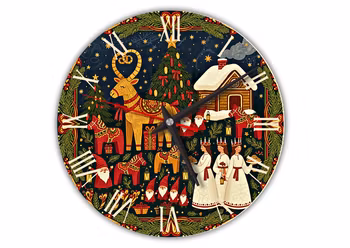 Gammaldags Jul - Tystgående väggklocka