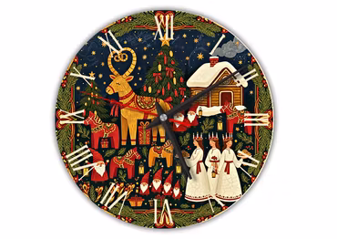 Gammaldags Jul - Tystgående väggklocka