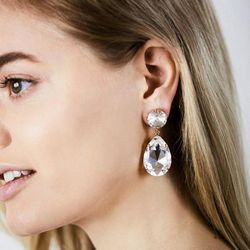 Perfect Drop Earrings / Crystal