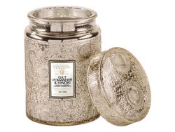 Large Glass Jar Candle w Glass Lid - Gilt Pomander & Hinoki