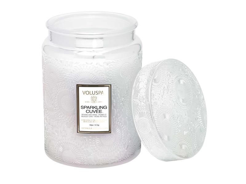 Large Glass Jar Candle w Glass Lid - Sparkling Cuvée