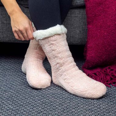 Fodrade sockor (Rosa)
