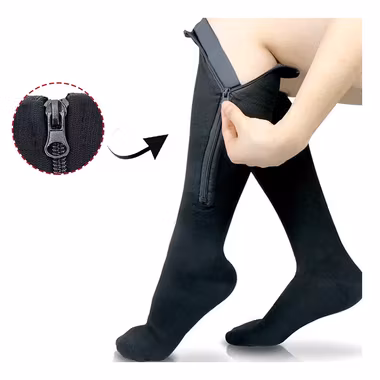 Stödstrumpor blixtlås