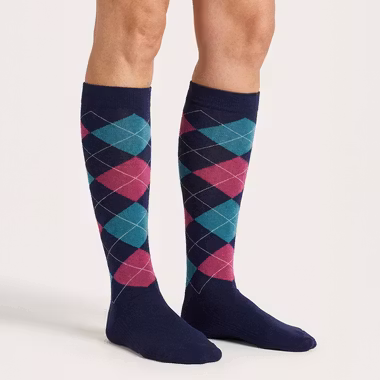 Rutiga stödstrumpor