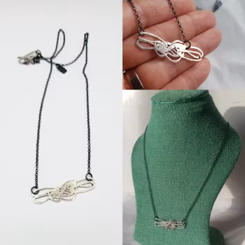 Silvertrassel. Halsband.