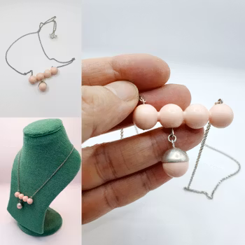 Halsband. Rosa kulor.