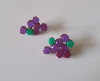 Hopprepsörhängen Kluster Lila extra