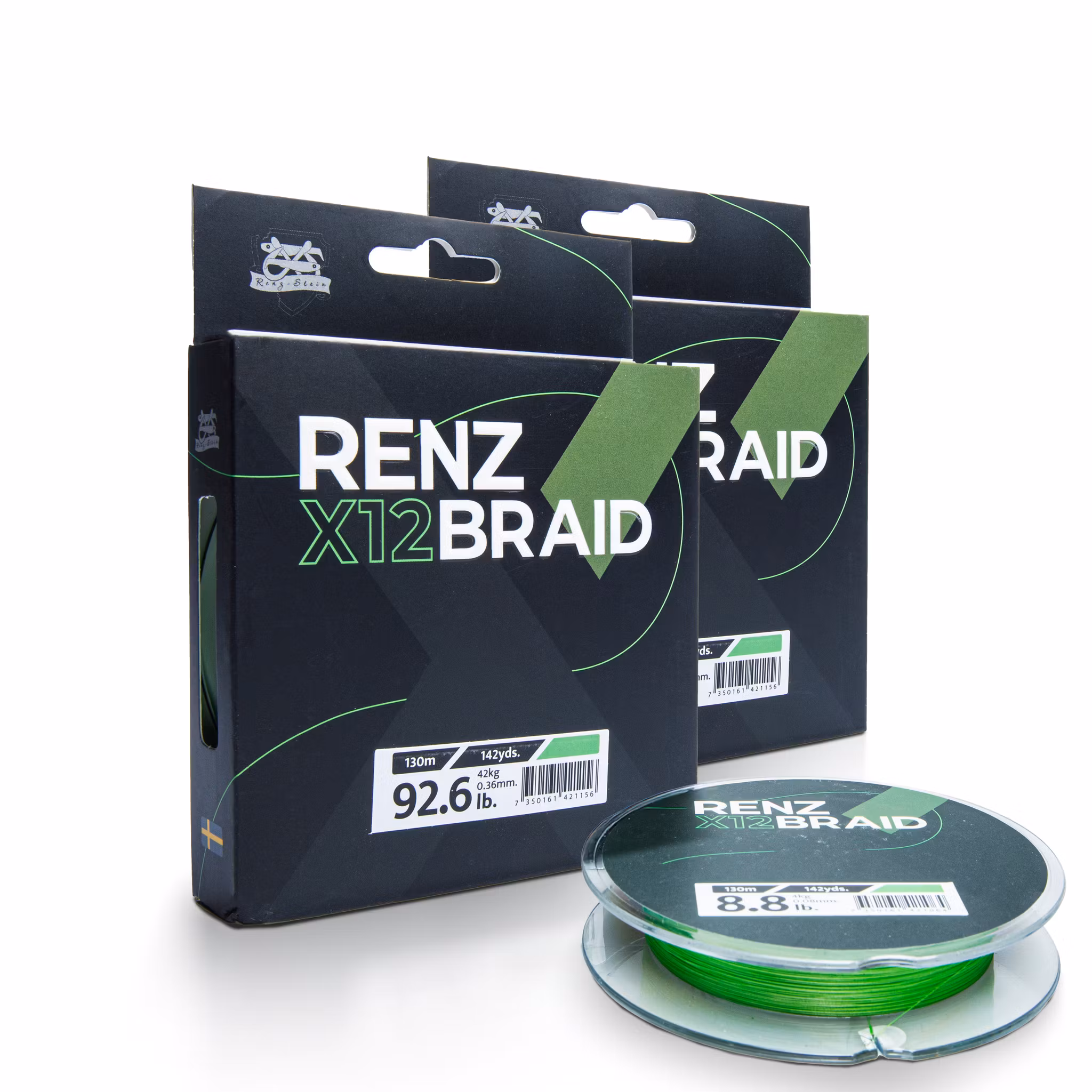 RenzBraid X12 Fluo Grön 130m
