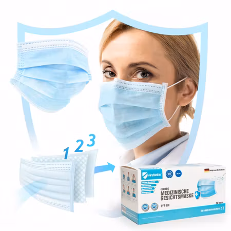 Medical Face Mask Typ IIR - 50-pack- Hel kartong 40 förp = 2000st munskydd