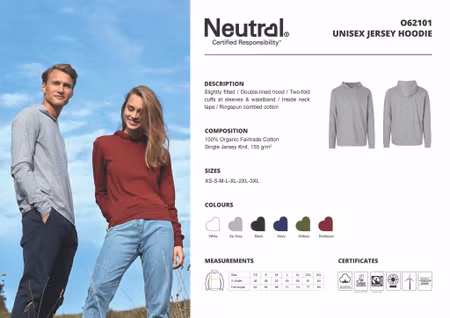 Neutral Unisex Jersey Hoodie