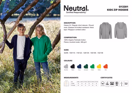 Neutral Kids´ Zip Hoodie