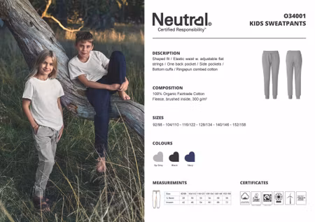 Neutral Kids´ Sweatpants