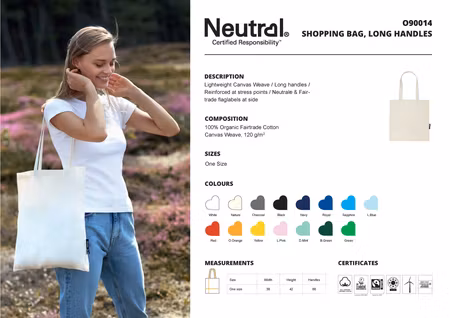 Neutral Shopping Bag With Long Handles
