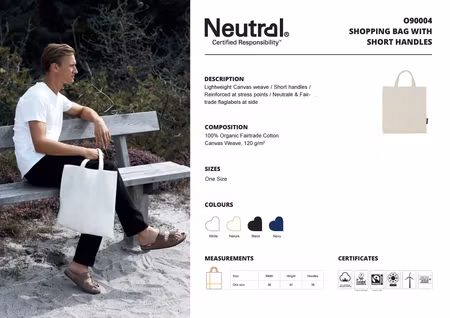 Neutral Shopping Bag Short Handles
