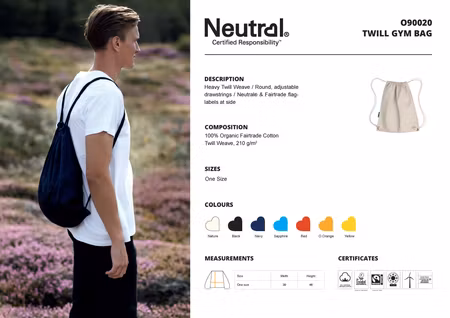 Neutral Twill Gym Bag