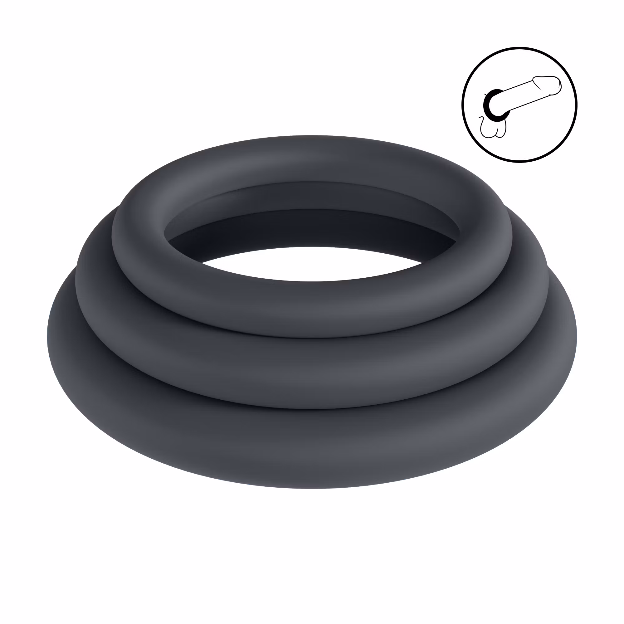 Kopia Silicone Cockrings - 3pack  L/XL/XXL