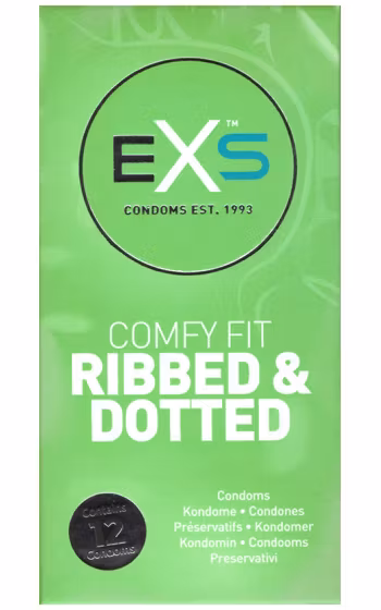EXS Ribbed & Dotted 12-pack - Kondomer