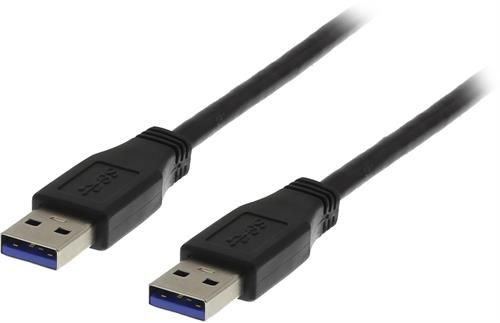 USB 3.0 kabel, Typ A ha - Typ A ha, 1m, svart