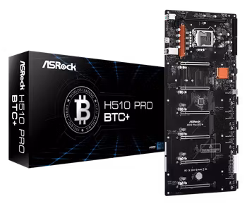 Asrock H510 Pro BTC + - 6 + 1GPU, 2 PSU, LGA1200 for Intel gen 10-11, DDR4.