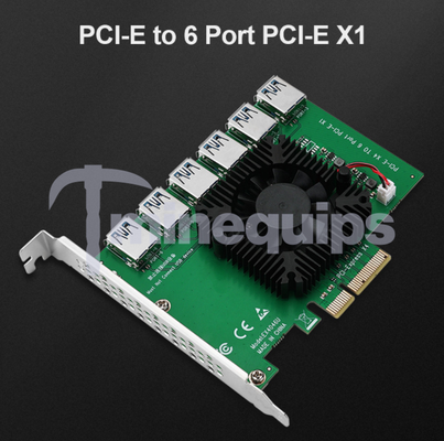Minequips - Adapter, Pcie 4x till 6st PCI-E 1x USB