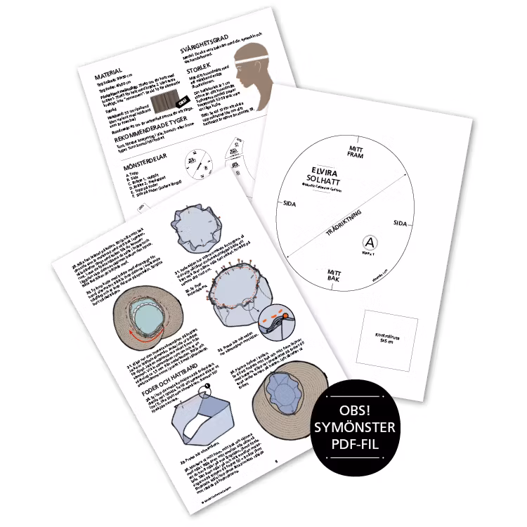 PDF-symönster Solhatten Elvira