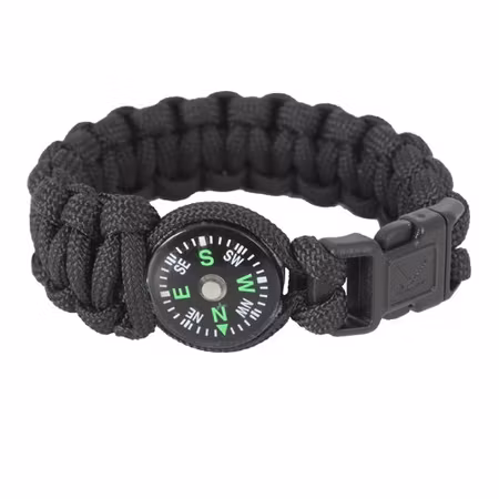ROTHCO Paracord armband med kompass - Svart