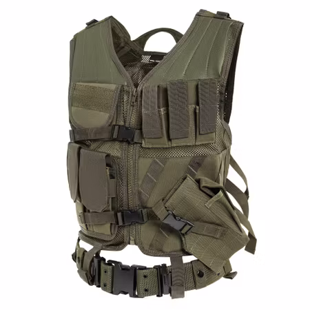 MIL-TEC USMC Taktisk stridsväst med bälte - Grön (OD)