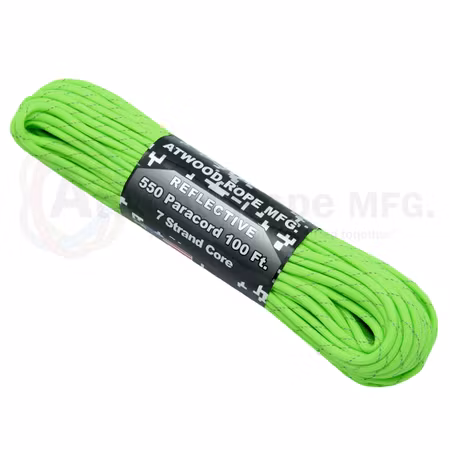 Amerikansk Paracord med Reflex - Neon Grön