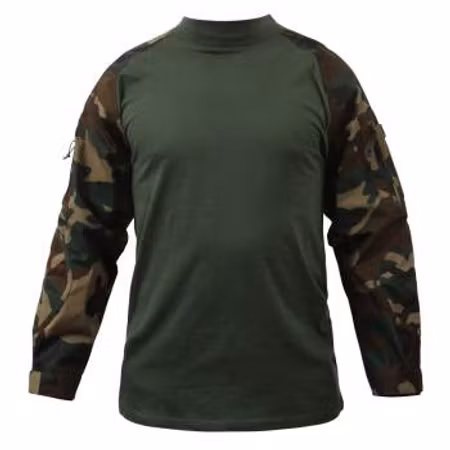 ROTHCO Tactical Airsoft Combat Shirt - Woodland Camo