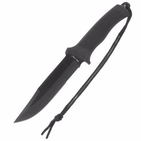 MIL-TEC Combat Knife With Rubber Handle - Black