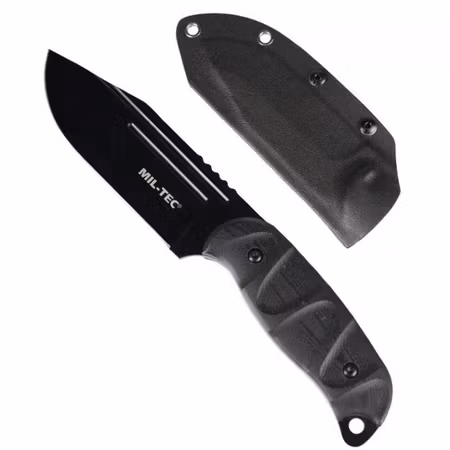 MIL-TEC BLACK COMBAT KNIFE G10 W. KYDEX® SCABBARD