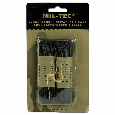 MIL-TEC by STURM BLACK SHOE LACES WAXED 220 CM - Skosnören