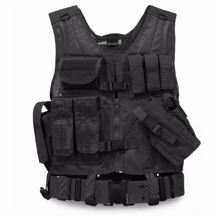 MIL-TEC USMC Taktisk stridsväst med bälte - Svart