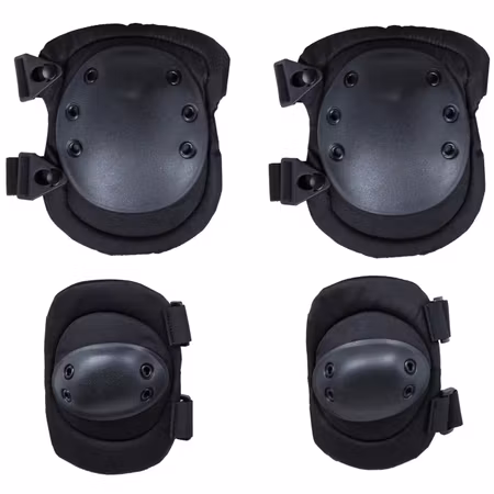 WOSPORT PA-07 knee and elbow protector set – Black