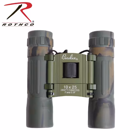 ROTHCO Kompakt 10 x 25mm Kikare - Woodland Camo