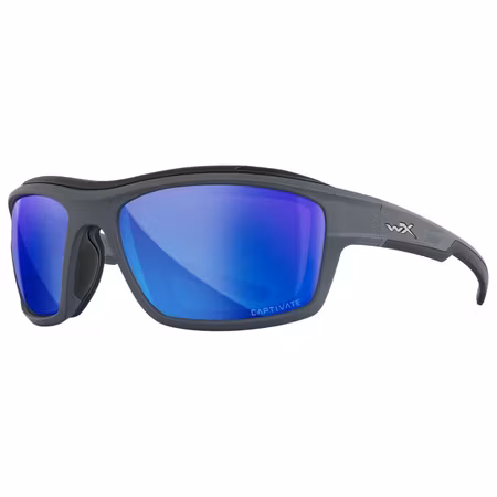 Wiley X Ozone Tactical Glasses - Captivate Polarized Blue Mirror/Matte Grey