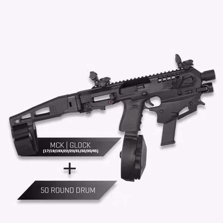 RWB GLOCK DRUM MAGAZINES – 9MM 50 ROUND (BLACK)