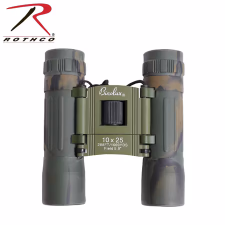 ROTHCO Kompakt 10 x 25mm Kikare - Woodland Camo