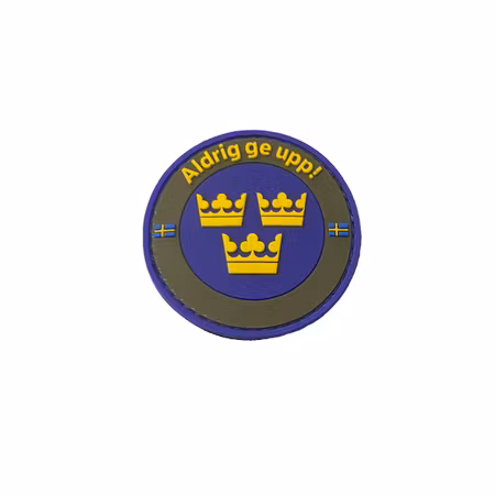 Gummi Märke Aldrig ge upp - Army Green/Blå