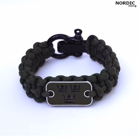 Nordic Army® Royal Crown Paracord armband - Army Green