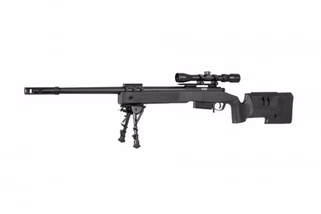 Specna Arms SA-S03 CORE High Velocity Sniper Rifle Replica with Scope and Bipod - Black