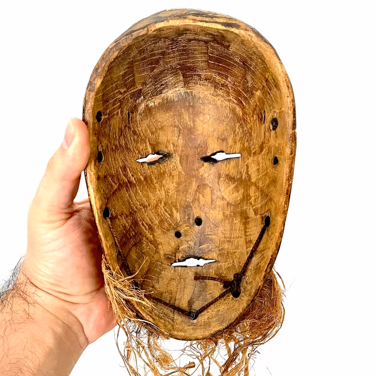 Masque Lega, Lukwa Congo, bois sculpté