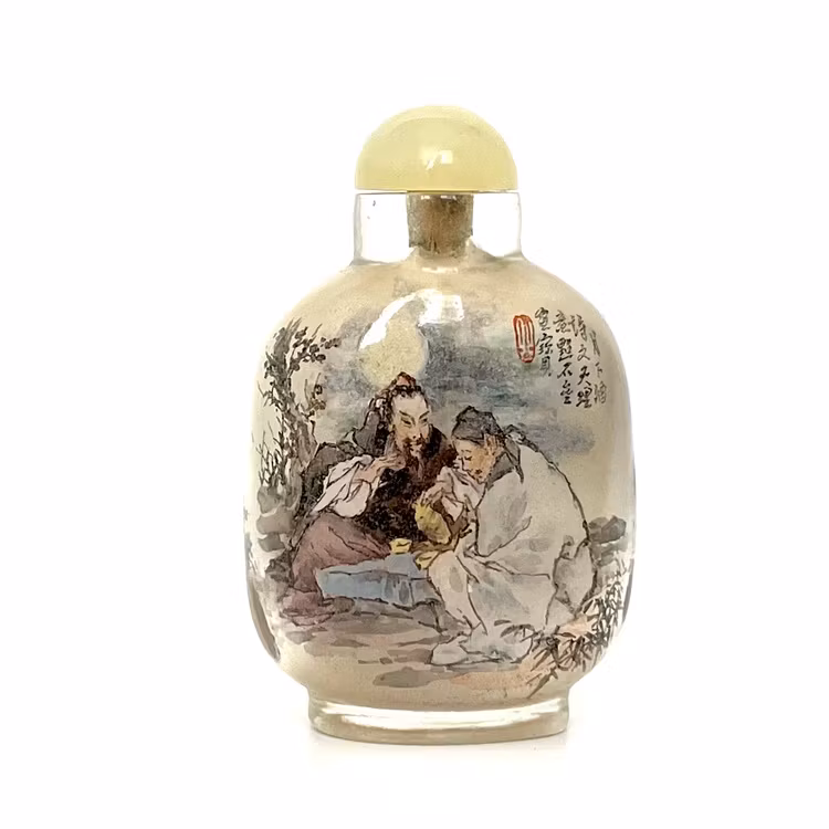 Alter chinesische Snusflasche Innengemälde, signiert