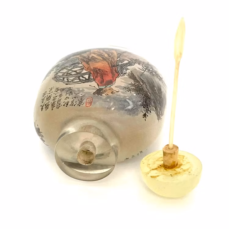 Alter chinesische Snusflasche Innengemälde, signiert