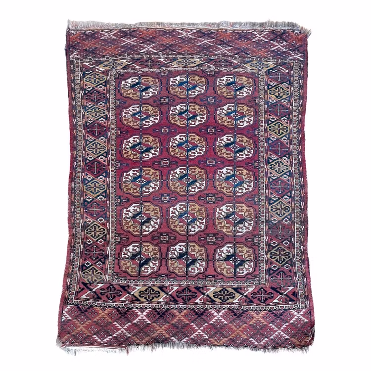 Det håndknyttede teppet Tekke Bokhara, 1800-tallet