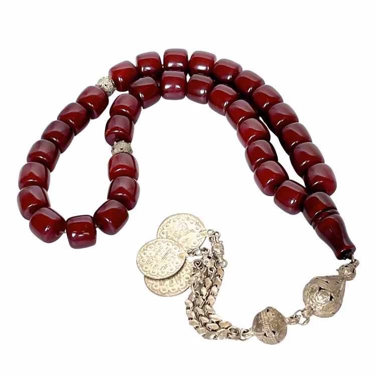 Antikk Faturan rosenkrans, 33 perler, 124 g