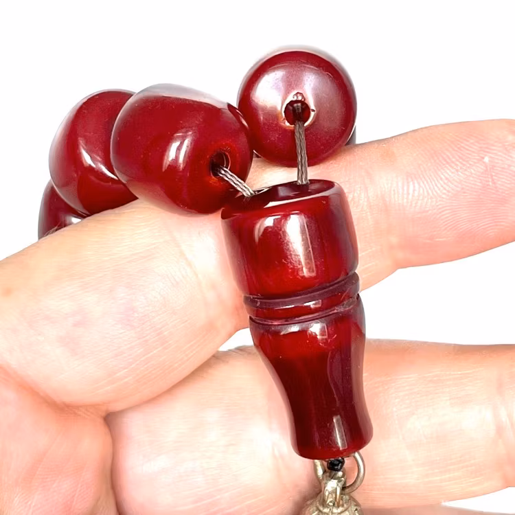 Antikk Faturan rosenkrans, 33 perler, 124 g