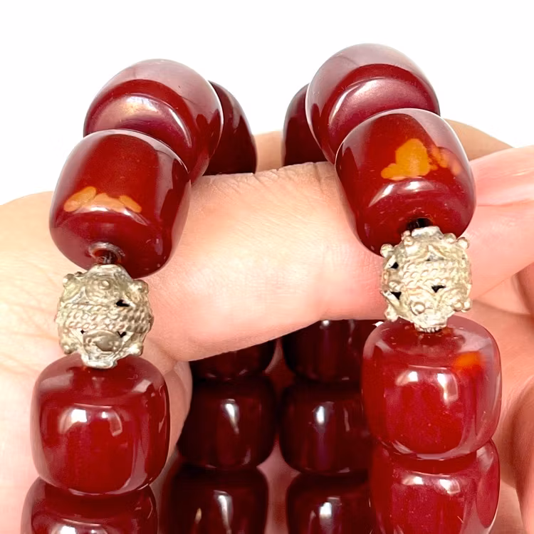 Antikk Faturan rosenkrans, 33 perler, 124 g